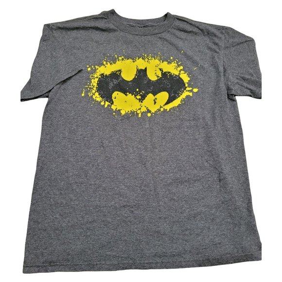 Boys Batman Graphic Print Charcoal Gray Tee, Size M - Picture 1 of 6